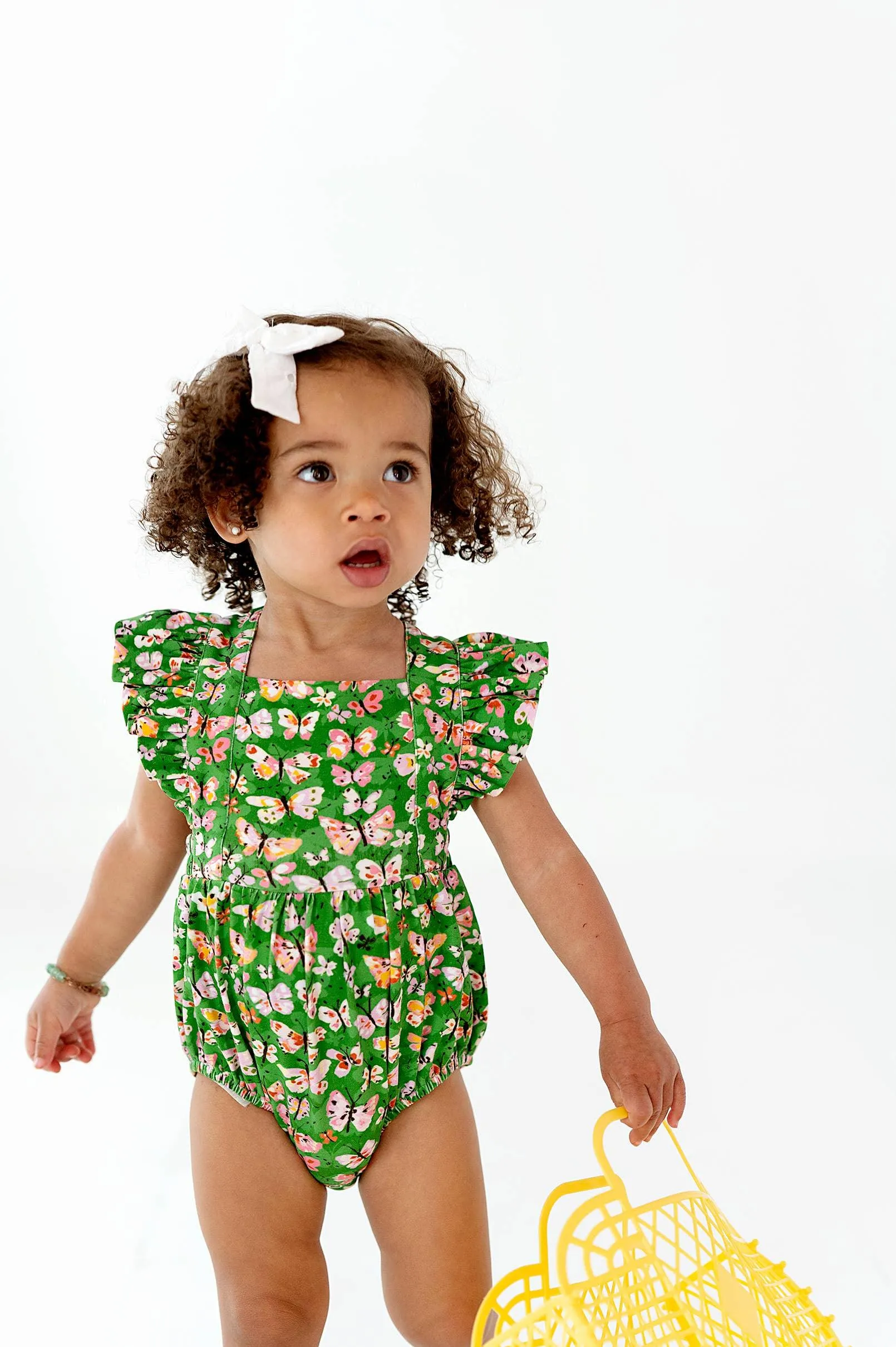 Baby Girl Jumpsuits and Rompers | Emmy Romper Bubble -Bold Butterfly | Ollie Jay