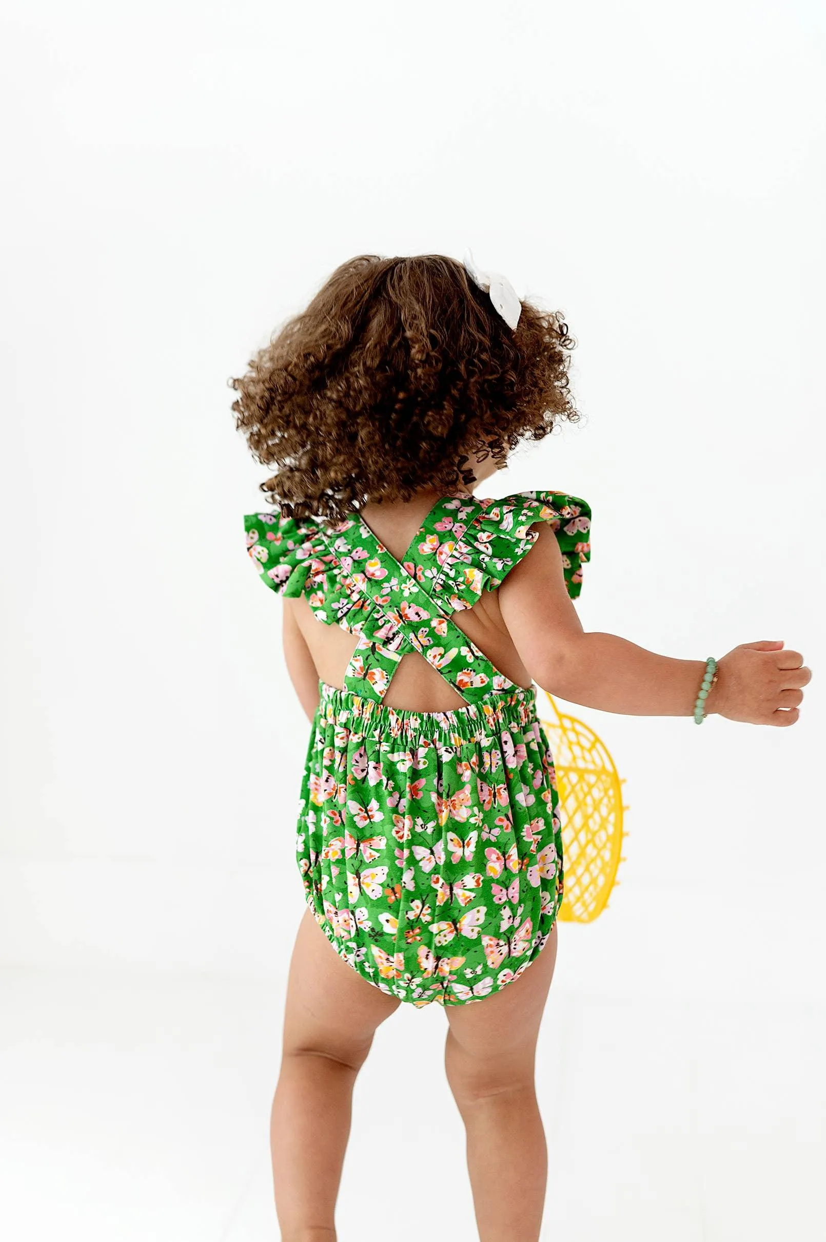 Baby Girl Jumpsuits and Rompers | Emmy Romper Bubble -Bold Butterfly | Ollie Jay