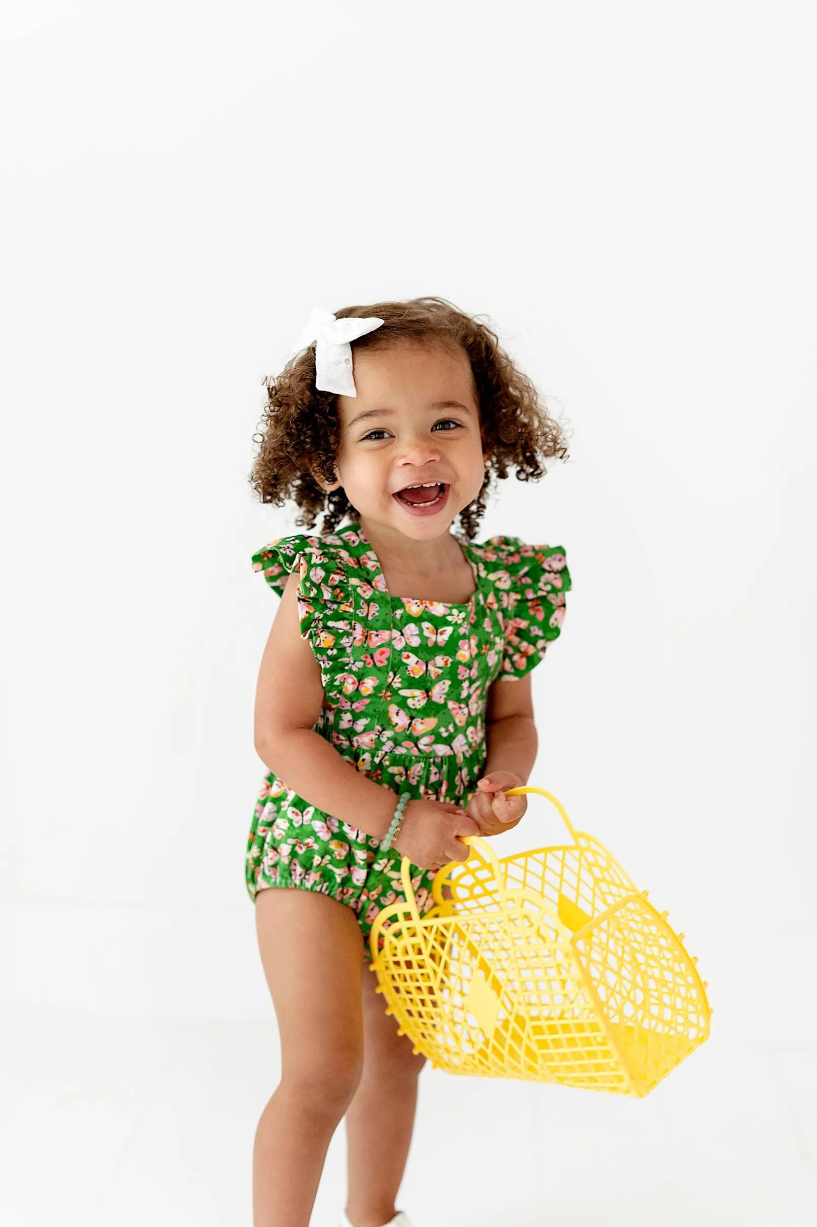 Baby Girl Jumpsuits and Rompers | Emmy Romper Bubble -Bold Butterfly | Ollie Jay