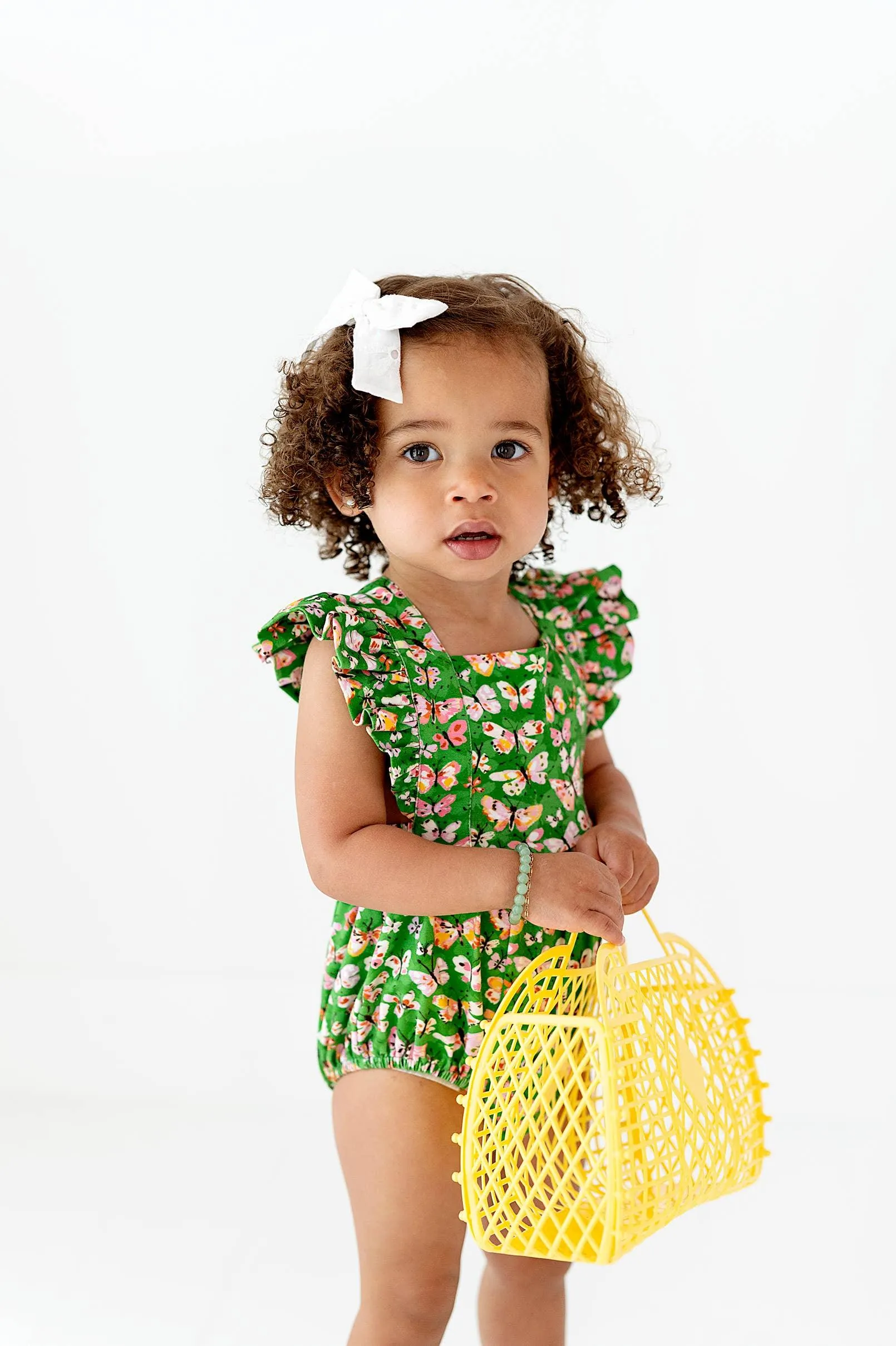 Baby Girl Jumpsuits and Rompers | Emmy Romper Bubble -Bold Butterfly | Ollie Jay