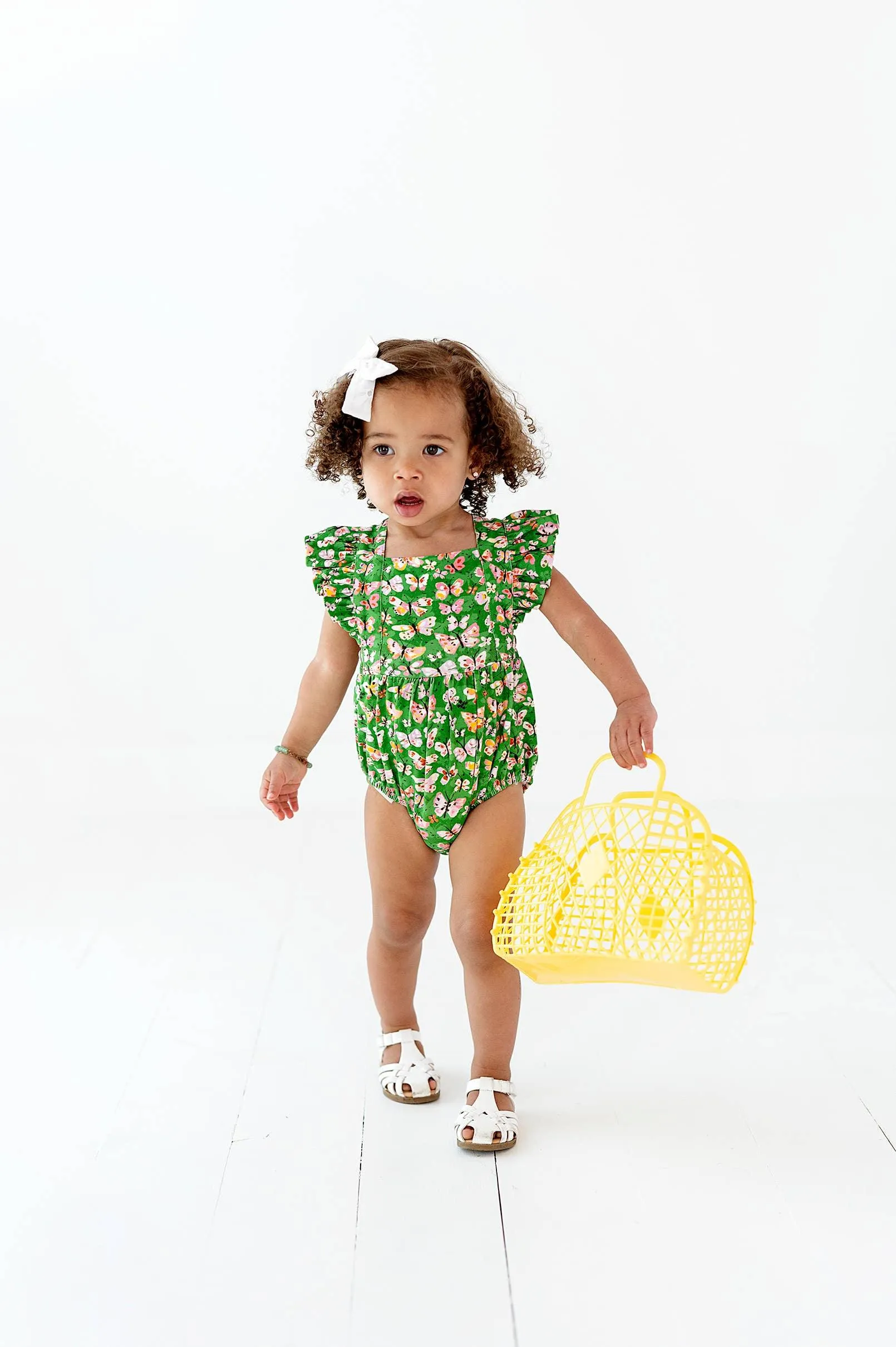 Baby Girl Jumpsuits and Rompers | Emmy Romper Bubble -Bold Butterfly | Ollie Jay