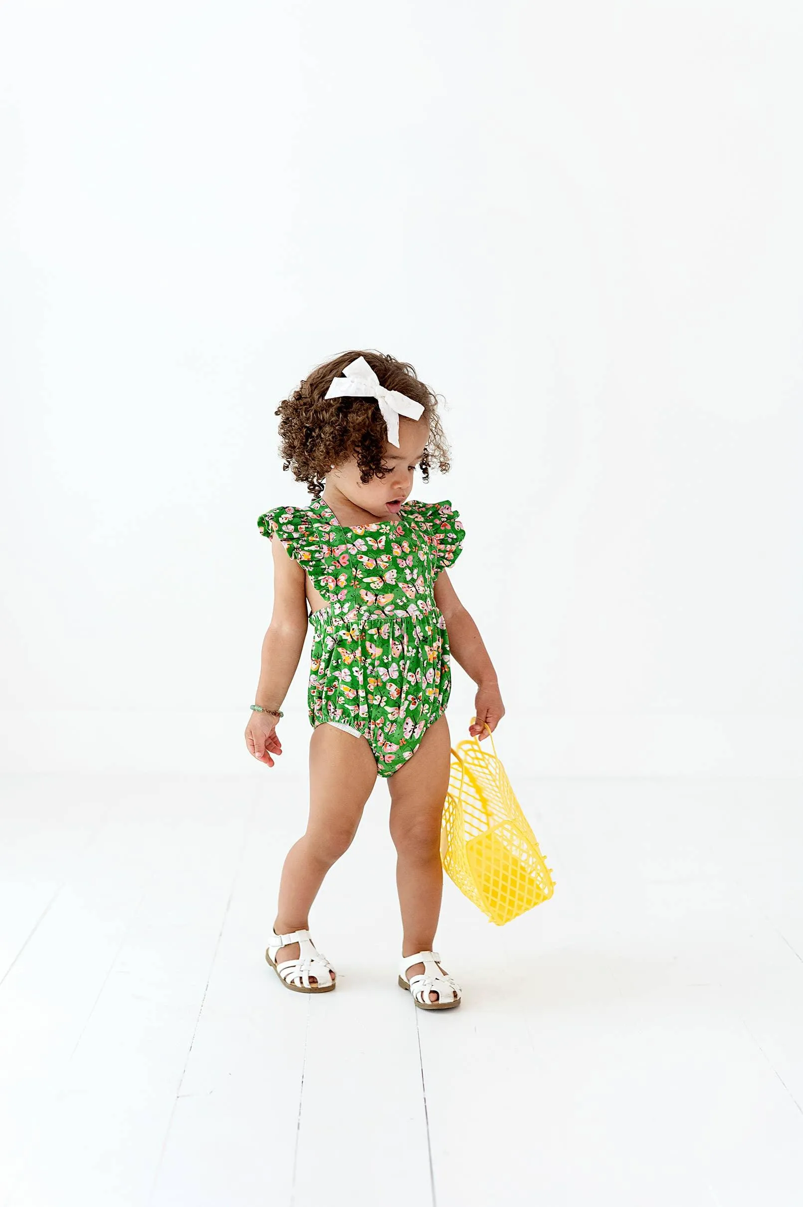 Baby Girl Jumpsuits and Rompers | Emmy Romper Bubble -Bold Butterfly | Ollie Jay