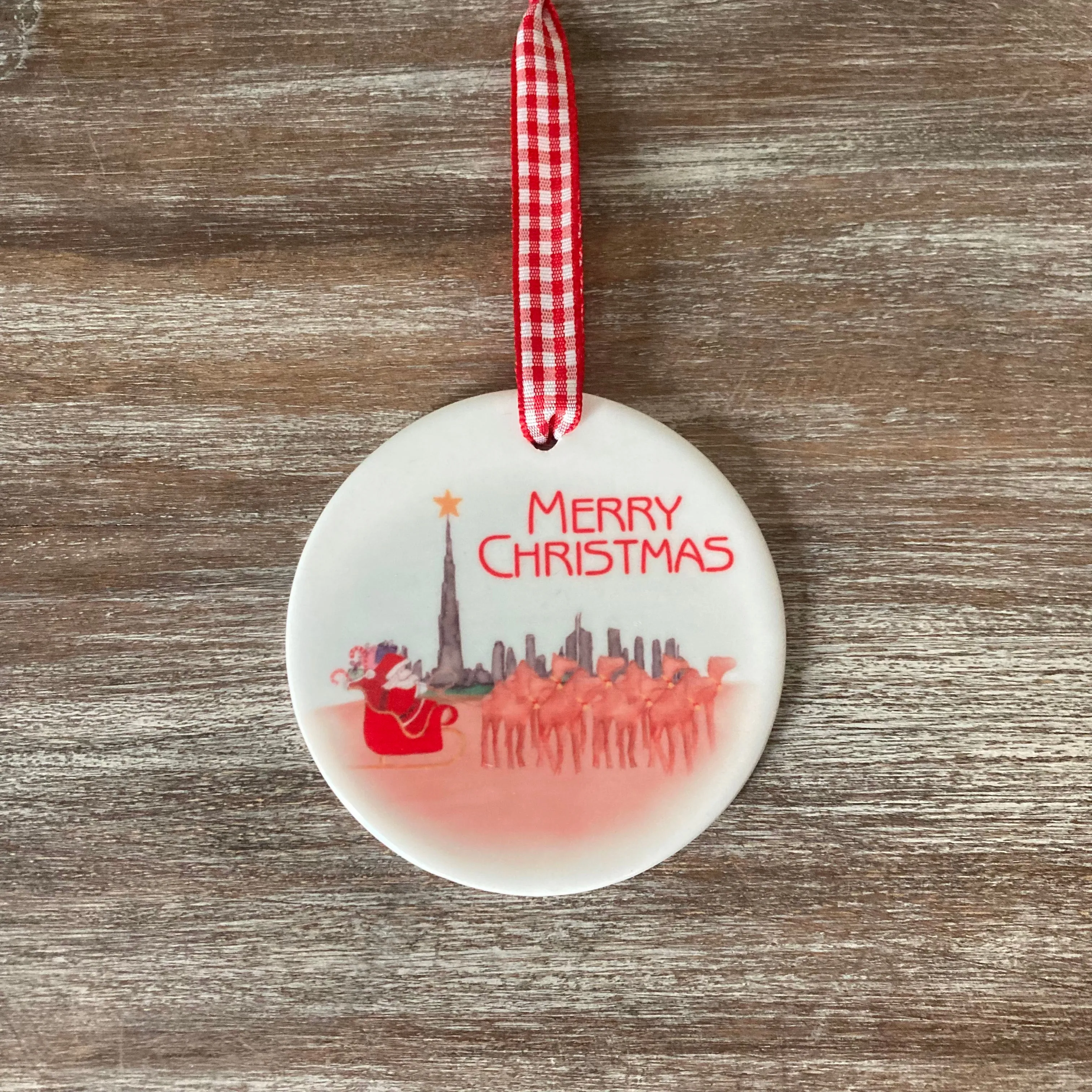 Ceramic Merry Christmas Tree Decoration