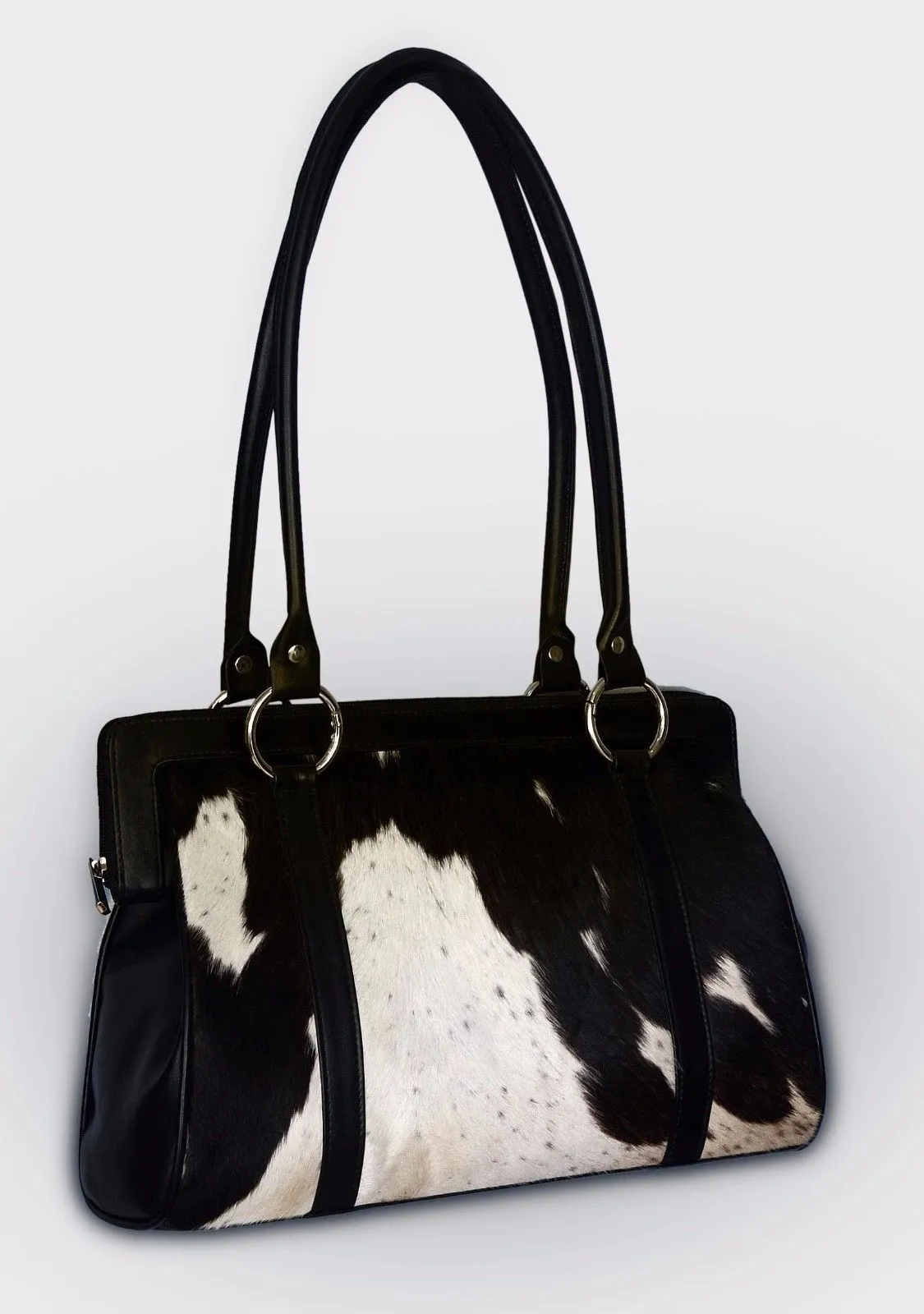 Cowhide Satchel Purse Bag