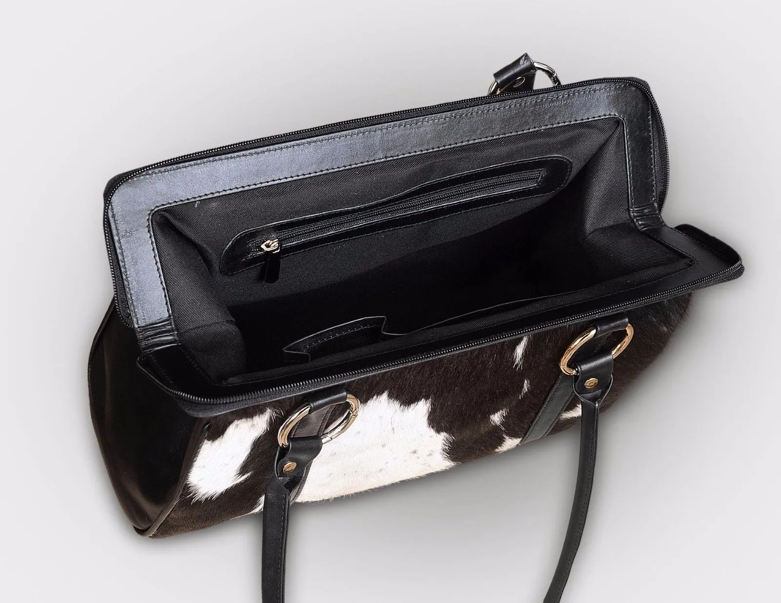 Cowhide Satchel Purse Bag