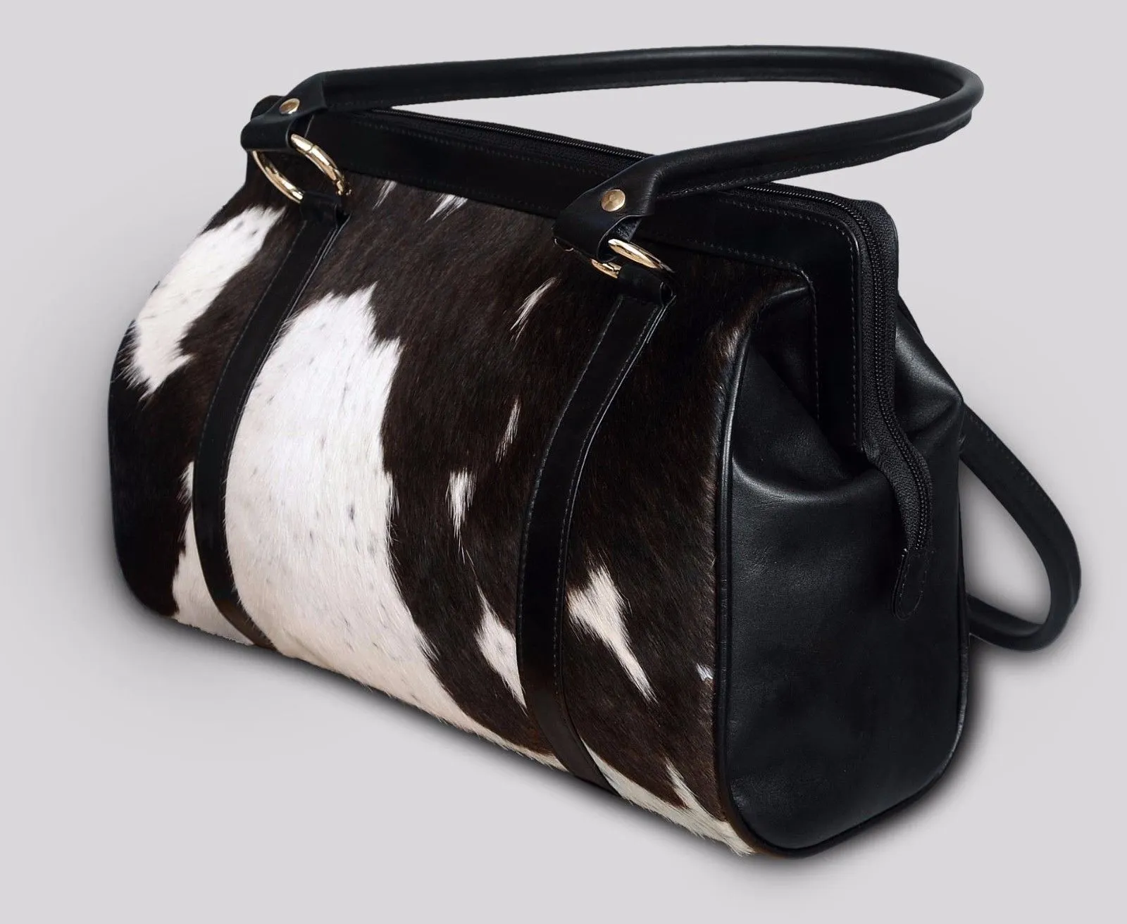 Cowhide Satchel Purse Bag