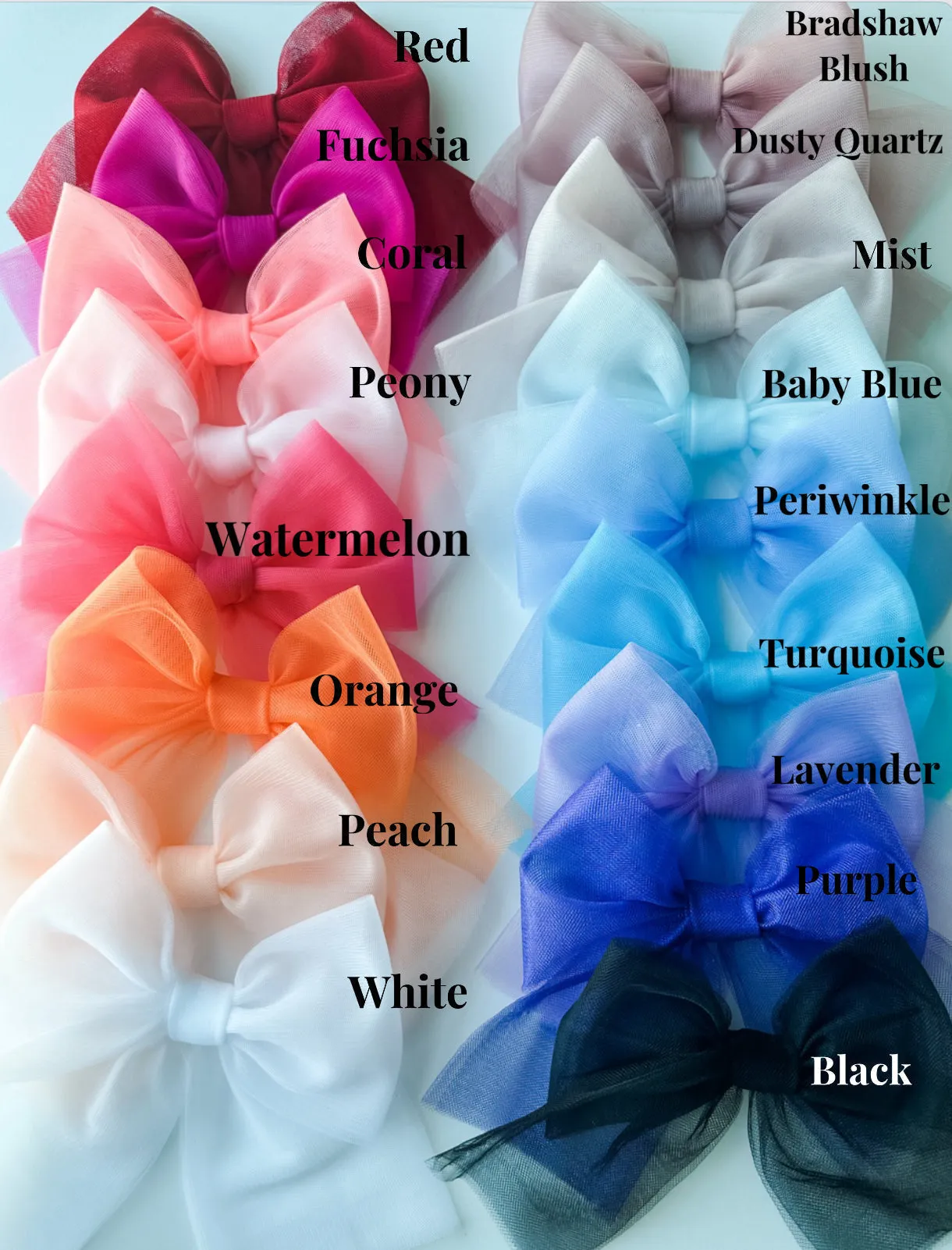 Dusty Quartz Tulle   Sailor Bows