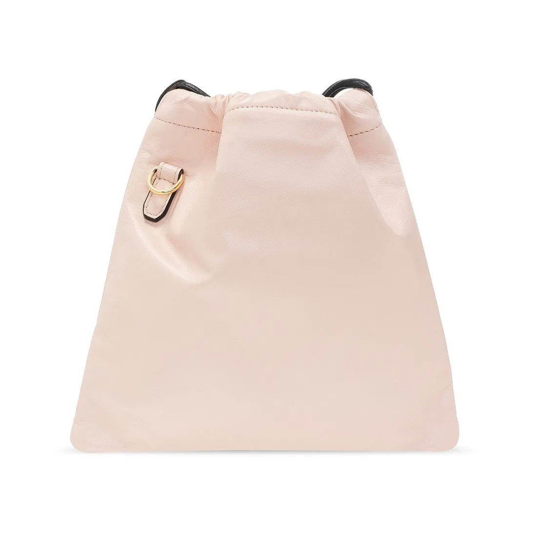 Fendi Roma Sack Pink Leather Drawstring Pouch Crossbody Bag 8BT337