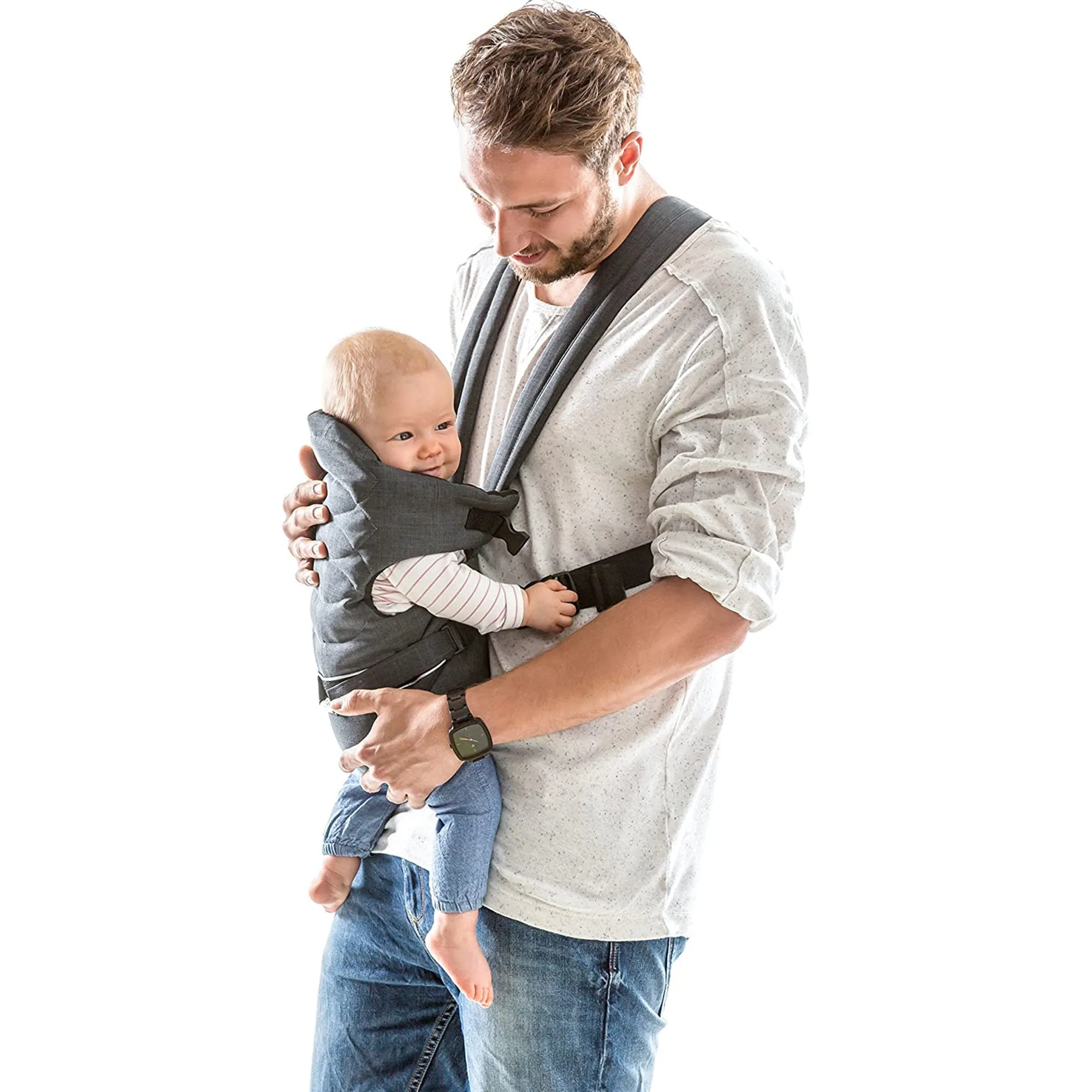 Hauck 2 Way Carrier Baby Carrier Melange Charcoal Birth  to 9M