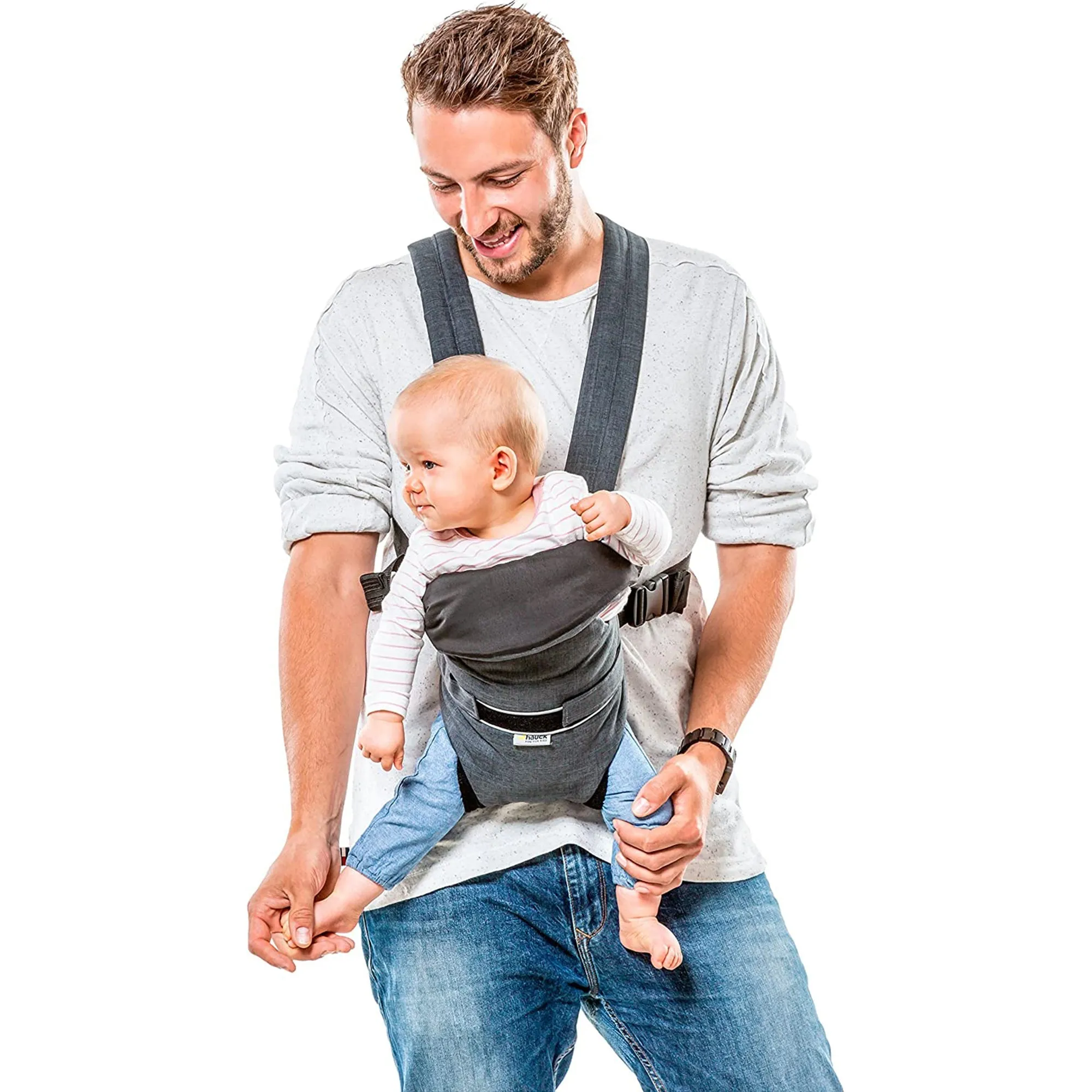 Hauck 2 Way Carrier Baby Carrier Melange Charcoal Birth  to 9M