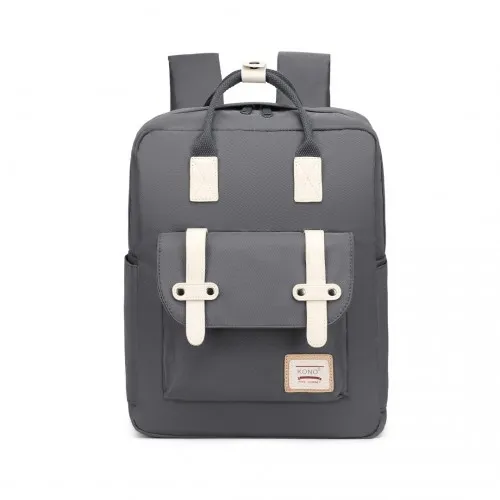Kono Lightweight Casual Daypack Travel Backpack - Grey
