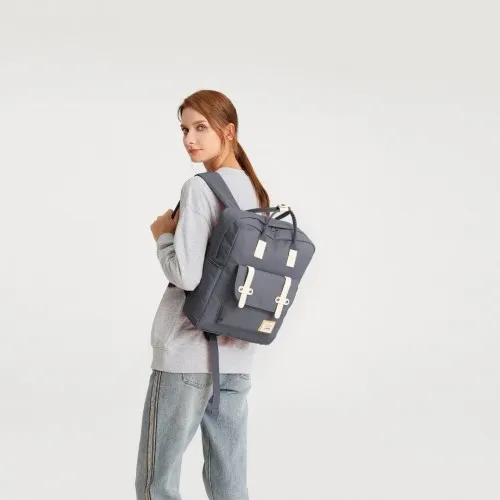Kono Lightweight Casual Daypack Travel Backpack - Grey