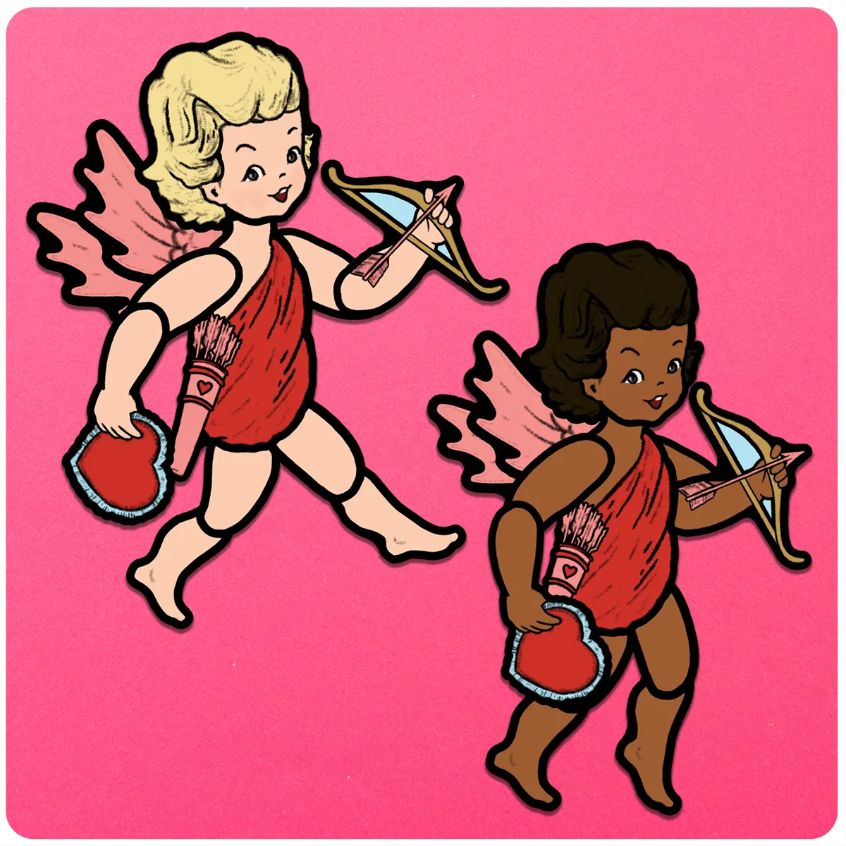 Large Jointed Cupid Cutout Decoration