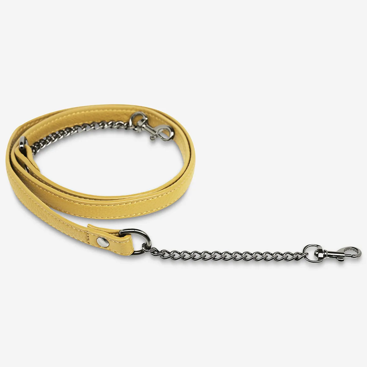 Leather Strap With Chain - Buttermilk