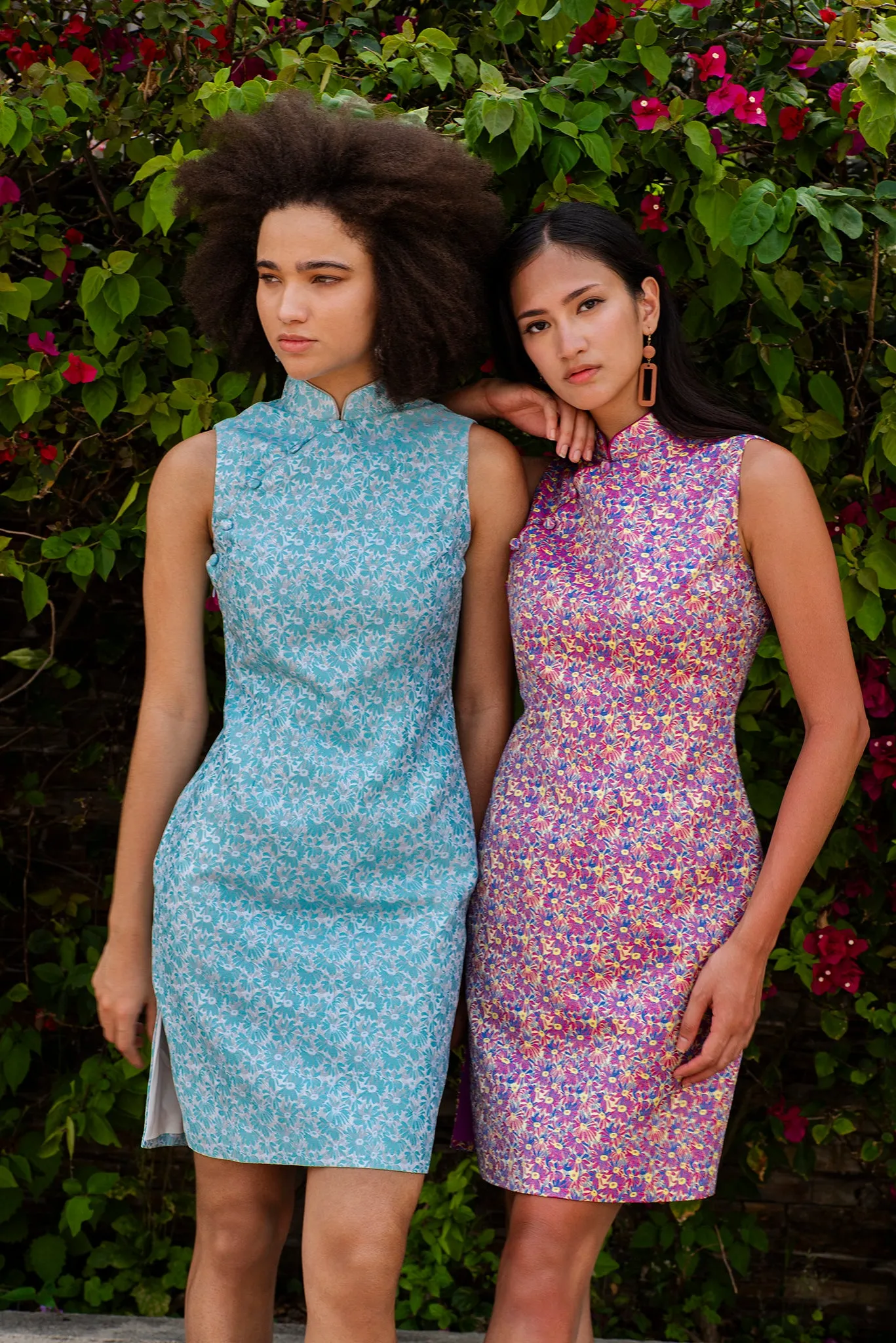 PAMELA Daisy Brocade Sleeveless Cheongsam (Purple)