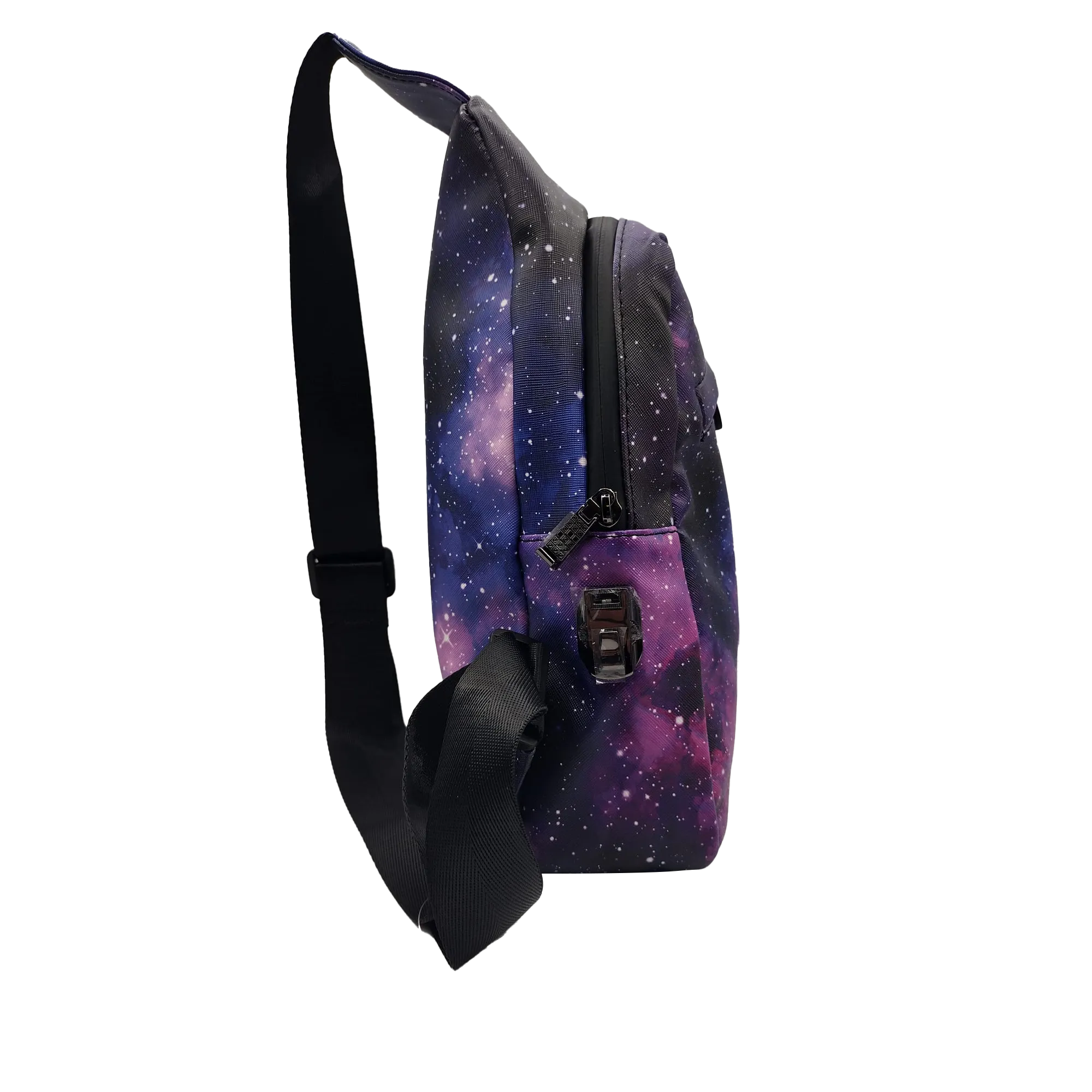 PREMIUM SAFFIANO LEATHER SHOULDER BAG l PURPLE GALAXY
